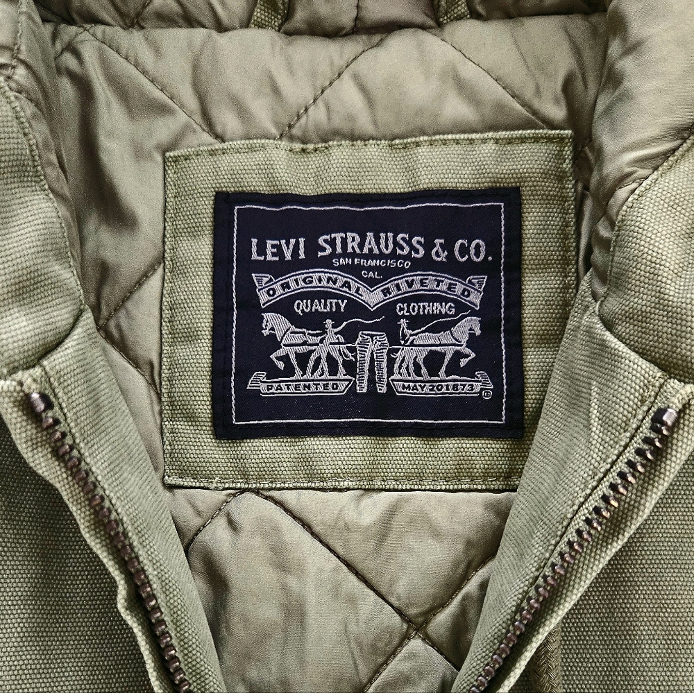 NWT Levi's Canvas Zip Green Jacket Size M Utility Streetwear Athleisure Casual - Picture 6 of 13